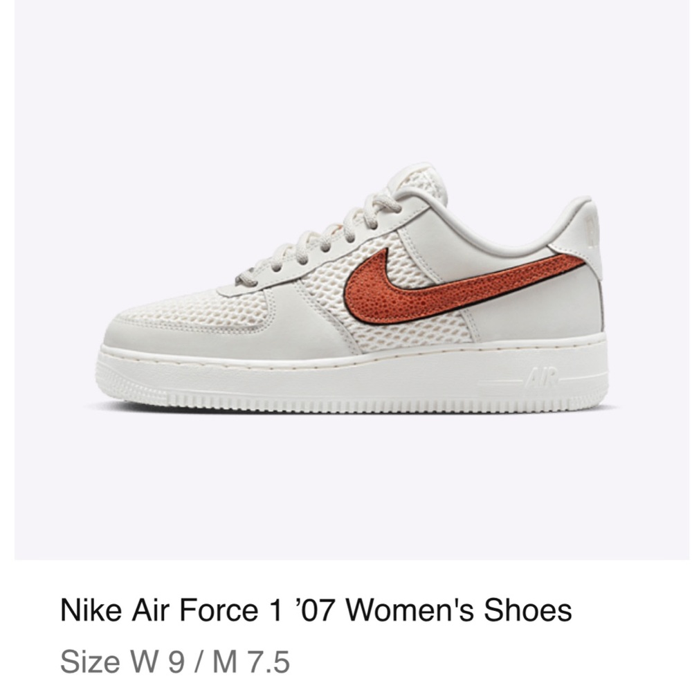 Nike Air Force 1 '07 Women's Shoes - White and Orange